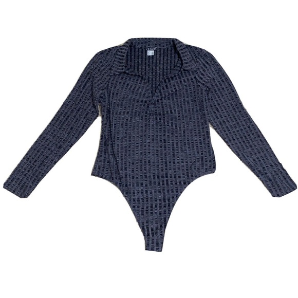 NEW Women's Venus Ribbed Bodysuit Gray Size XL Extra Large NWOT - Picture 1 of 8